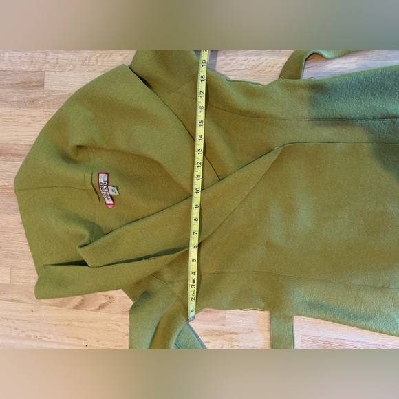 Beyond Threads chartreuse felted alpaca wool wrap coat extra small - Picture 9 of 11